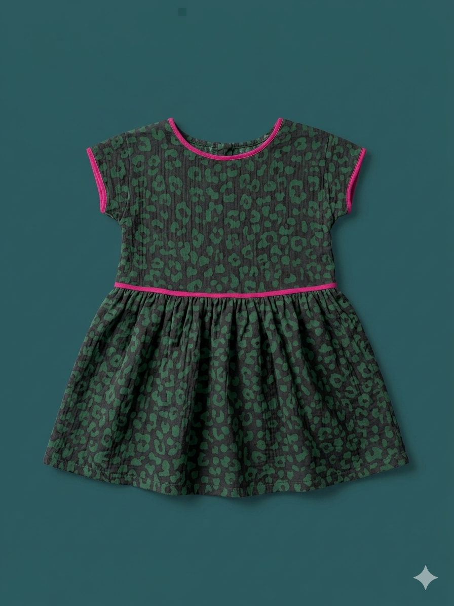 Balloon skirt dress green